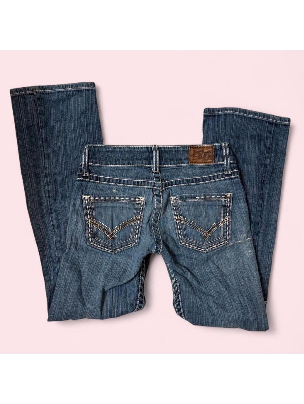 Y2K Distressed grunge Low Rise Flared Distressed BKE Jeans in a size 26s